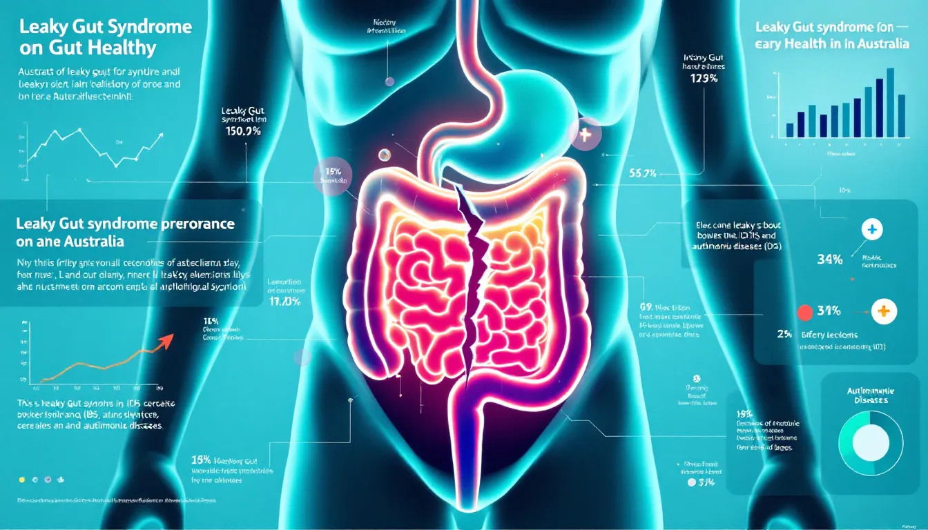 An illustration depicting the concept of leaky gut syndrome and its effects on gut health.
