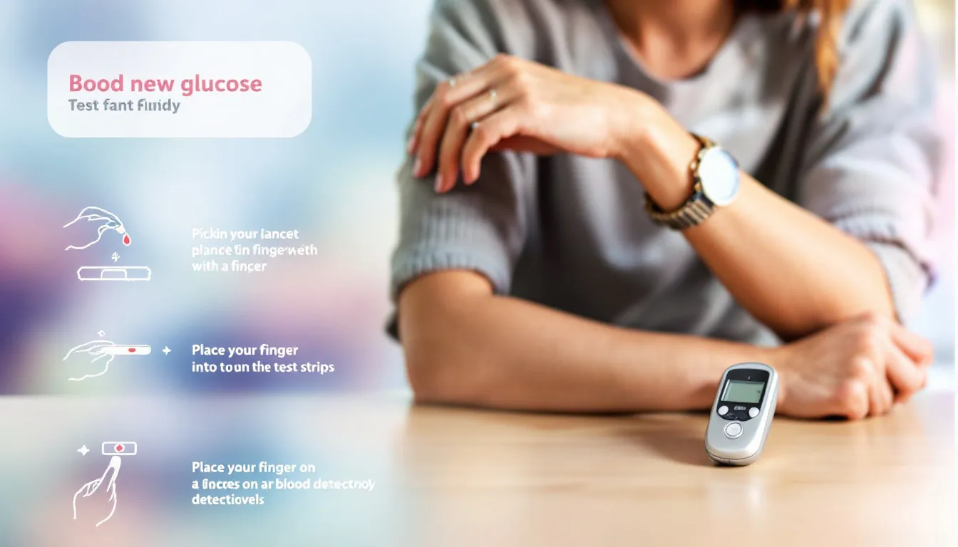 A person preparing to use a blood glucose meter for testing.