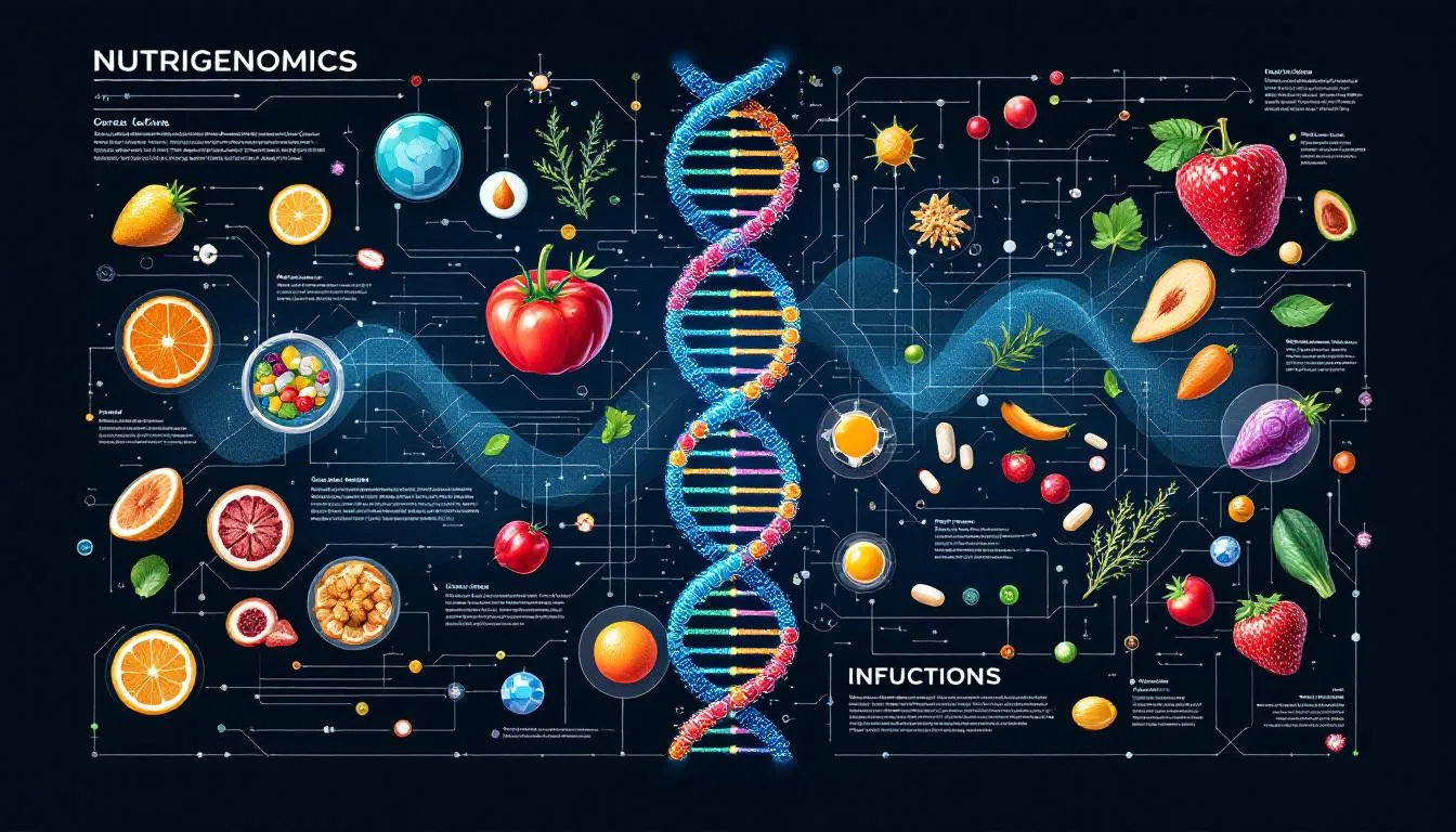 An illustration representing the concept of nutrigenomics.