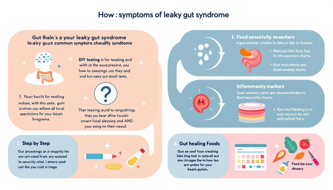 Visual representation of common symptoms associated with leaky gut.