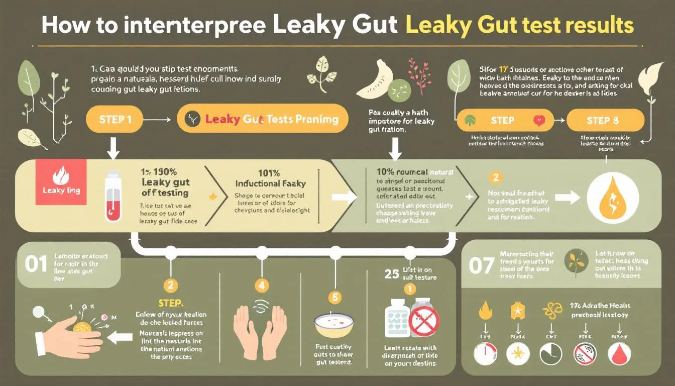 A chart explaining how to interpret leaky gut test results.