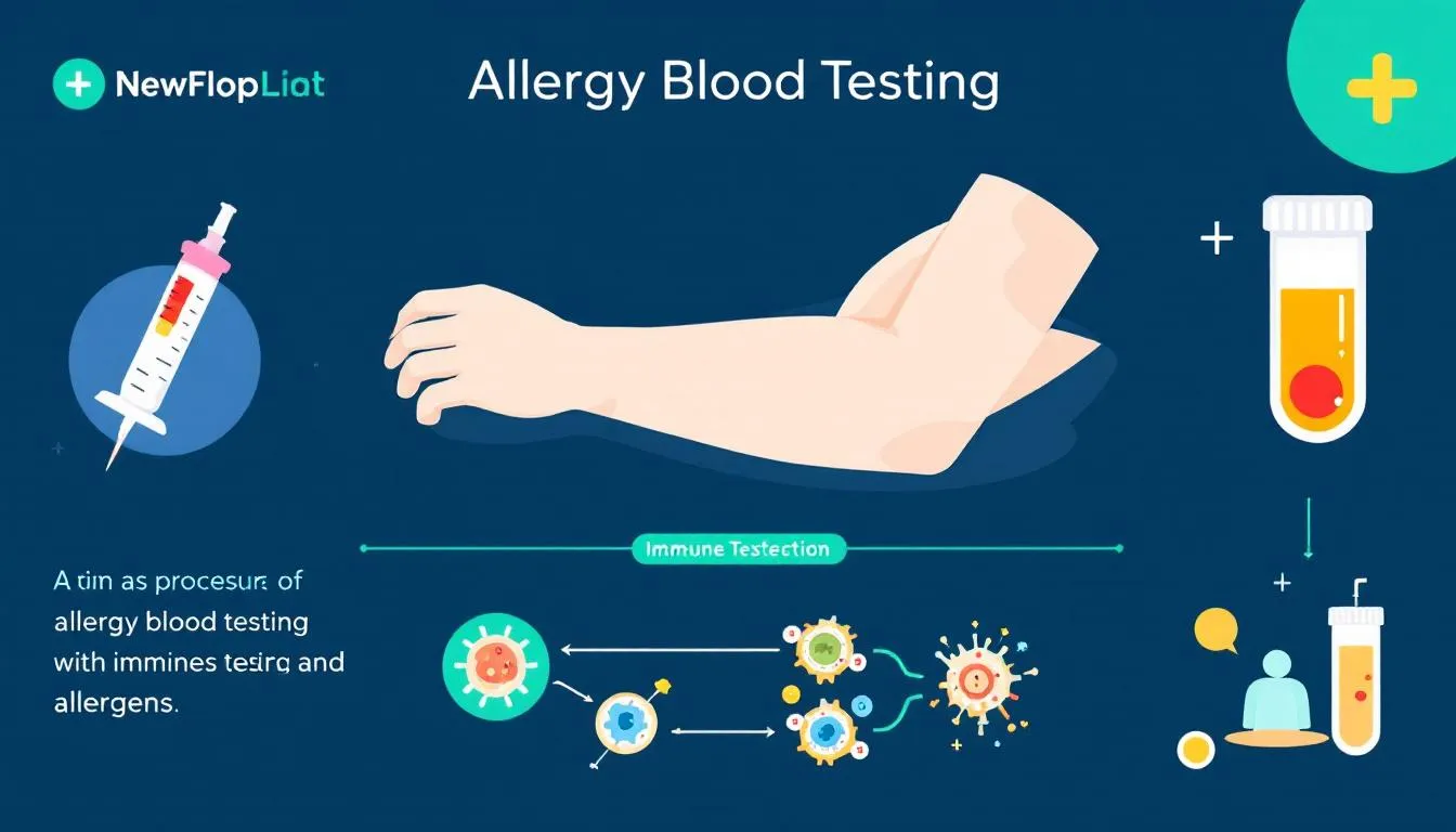 The procedure of allergy blood testing being performed.